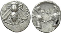 Greek Coins IONIA. Ephesos. Diobol (Circa 390-325 BC). Obv: Bee. Rev: EΦ. Confronted heads of stags. SNG Copenhagen 242-3; SNG Kayhan I 194-207. Condition: Very fine. Weight: 0.79 g. Diameter: 11 mm.