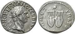 Roman Provincial Coins LYCIA. Trajan (98-117). Drachm. Obv: AYT KAIC NЄP TPAIANOC CЄB ΓЄPM. Laureate head right. Rev: ΔHM ЄΞ YΠAT B. Two lyres; above, owl standing right, head facing. RPC III 2676; SN