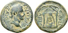 Roman Provincial Coins PAMPHYLIA. Perge. Trajan (98-117). Ae. Obv: TPAIANOC KAICAP. Laureate head right. Rev: APT ΠЄP. Cult figure of Artemis Pergeia standing facing within distyle temple; in pediment