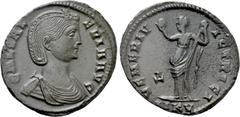 Roman Imperial Coins GALERIA VALERIA (Augusta, 293-311). Follis. Cyzicus. Obv: GAL VALERIA AVG. Diademed and draped bust right. Rev: VENERI VICTRICI / Δ / MKV. Venus standing left, holding apple and l