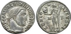 Roman Imperial Coins MAXIMINUS DAIA (310-313). Follis. Alexandria. Obv: IMP C GAL VAL MAXIMINVS P F AVG. Laureate head right. Rev: GENIO AVGVSTI / N - B / ALE. Genius standing facing, head left, chlam
