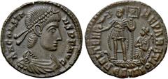 Roman Imperial Coins CONSTANS (337-350). Follis. Siscia. Obv: D N CONSTANS P F AVG. Diademed, draped and cuirassed bust right. Rev: FEL TEMP REPARATIO / Є SISF. Constans standing left in galley left, 