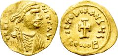 Byzantine Coins CONSTANS II (641-668). GOLD Tremissis. Constantinople. Obv: d N CONSTANTINЧS T P P AV. Diademed, draped and cuirassed bust right. Rev: VICTORIA AVςЧI / CONOB. Cross potent. Sear 984. C