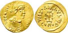 Byzantine Coins CONSTANS II (641-668). GOLD Tremissis. Constantinople. Obv: d N CONSTANTINЧS T P P AV. Diademed, draped and cuirassed bust right. Rev: VICTORIA AVςЧI / CONOB. Cross potent. Sear 984. C