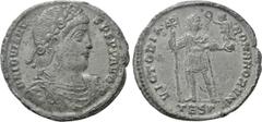 The K.L. Collection of Late Roman Coins JOVIAN (363-364). Double mMaiorina. Thessalonica. Obv: D N IOVIANVS P F P P AVG. Diademed, draped and cuirassed bust right. Rev: VICTORIA ROMANORVM / TESR. Jovi