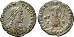 The K.L. Collection of Late Roman Coins GRATIAN (367-383). Follis. Lugdunum. Obv: DN GRATIANVS AVGG AVG. Diademed, draped and cuirassed bust right. Rev: SECVRITAS REI PVBLICAE / OF S / I - R / LVGP. V