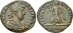 The K.L. Collection of Late Roman Coins GRATIAN (367-383). Follis. Rome. Obv: DN GRATIANVS PF AVG. Diademed, draped and cuirassed bust right. Rev: SECVRITAS REI PVBLICAE / RSECVNDA. Victory advancing 