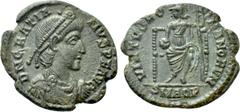The K.L. Collection of Late Roman Coins GRATIAN (367-383). Follis. Aquileia. Obv: DN GRATIANVS PF AVG. Diademed, draped and cuirassed bust right. Rev: VIRTVS ROMANORVM / SMAQP. Roma seated facing, hea
