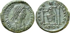 The K.L. Collection of Late Roman Coins THEODOSIUS I (379-395). Ae. Siscia. Obv: DN THEODOSIVS PF AVG. Diademed, draped and cuirassed bust right. Rev: CONCORDIA AVGGG / ASISC. Constantinopolis enthron