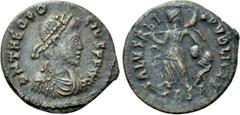 The K.L. Collection of Late Roman Coins THEODOSIUS I (379-395). Ae. Thessalonica. Obv: DN THEODOSIVS PF AVG. Diademed, draped and cuirassed bust right. Rev: SALVS REI PVBLICAE / TESA. Victory advancin