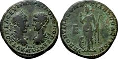 Roman Provincial Coins MOESIA INFERIOR. Marcianopolis. Macrinus with Diadumenian (217-218). Ae Pentassarion. Pontianus, legatus consularis. Obv: AVT K OΠEΛ CEVH MAKPEINOC K M OΠE ANTΩNEINOC. Laureate,