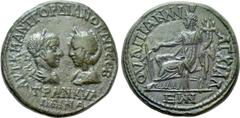 Roman Provincial Coins THRACE. Anchialus. Gordian III, with Tranquillina (238-244). Ae. Obv: AYT K M ANT ΓΟΡΔΙΑΝΟC AVΓ CEB / TRANKVΛΛEINA. Laureate, draped and cuirassed bust of Gordian right vis-a-vi