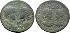 Roman Provincial Coins CILICIA. Seleucia ad Calycadnum. Gordian III with Tranquillina (238-244). Ae. Obv: M ANTΩNIOC ΓOPΔIANOC CЄ KAI CABINIAN TRANKVΛΛINAN CЄB. Draped busts of Gordian, radiate and cu