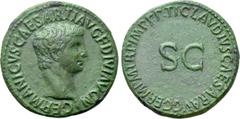 Roman Imperial Coins GERMANICUS (Died 19). As. Rome. Struck under Claudius. Obv: GERMANICVS CAESAR TI AVG F DIVI AVG N. Bare head right. Rev: TI CLAVDIVS CAESAR AVG GERM P M TR P IMP P P. Large S C. R