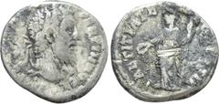Roman Imperial Coins PERTINAX (193). Denarius. Rome. Obv: IMP CAES P HELV PERTIN AVG. Laureate head right. Rev: LAETITIA / TEMPORVM COS II. Laetitia standing left, holding wreath and sceptre. RIC 4. C