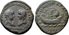 Roman Provincial Coins THRACE. Anchialus. Gordian III, with Tranquillina (238-244). Ae. Obv: AVT K M ANT ΓOPΔIANOC AVΓ CAB / TPANKVΛΛINA. Draped busts of Gordian, laureate and cuirassed, and Tranquill