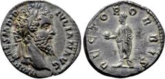 Roman Imperial Coins DIDIUS JULIANUS (193). Denarius. Rome. Obv: IMP CAES M DID IVLIAN AVG. Laureate head right. Rev: RECTOR ORBIS. Didius Julianus standing left, holding globe and volumen. RIC 3. Ex 