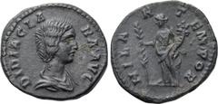 Roman Imperial Coins DIDIA CLARA (Augusta, 193). Denarius. Rome. Obv: DIDIA CLARA AVG. Draped bust right. Rev: HILAR TEMPOR. Hilaritas standing left, holding palm frond and cornucopia. RIC 10; T&M 295