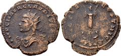 Roman Imperial Coins CLAUDIUS II GOTHICUS (268-270). Antoninianus. Cyzicus. Obv: IMP C M AVR CLAVDIVS AVG. Radiate, draped and cuirassed bust left. Rev: VICTORIAE GOTHIC / SPQR. Trophy flanked by two 