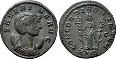 Roman Imperial Coins SEVERINA (Augusta, 270-275). Antoninianus. Rome. Obv: SEVERINA AVG. Draped bust right, wearing stephane and set upon crescent. Rev: CONCORDIAE MILITVM / E / XXIR. Concordia standi