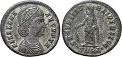 Roman Imperial Coins HELENA (Augusta, 324-328/30). Follis. Cyzicus. Obv: FL HELENA AVGVSTA. Diademed and draped bust right. Rev: SECVRITAS REI PVBLICE / •SMKΔ•. Securitas standing left, holding branch