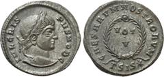 Roman Imperial Coins CRISPUS (Caesar, 316-326). Follis. Siscia. Obv: IVL CRISPVS NOB C. Laureate head right. Rev: CAESARVM NOSTRORVM / ΓSIS (star). VOT / V in two lines within wreath. RIC 161. Conditi