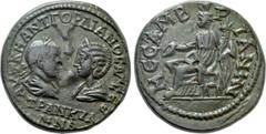 Roman Provincial Coins THRACE. Mesambria. Gordian III with Tranquillina (238-244). Ae. Obv: AVT K M ANT ΓOPΔIANOC AVΓ CEB / TPANKVΛΛINA. Laureate, draped and cuirassed bust of Gordian and draped bust 