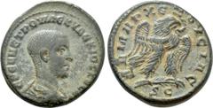 Roman Provincial Coins SELEUCIS & PIERIA. Antioch. Herennius Etruscus (Caesar, 249-251). Tetradrachm. Obv: ЄPЄNN ЄTPOV MЄ KV ΔЄKIOC KЄCAP. Bareheaded, draped and cuirassed bust right; two pellets belo