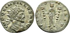 Roman Imperial Coins QUINTILLUS (270). Antoninianus. Mediolanum. Obv: IMP QVINTILLVS AVG. Radiate, draped and cuirassed bust right. Rev: FIDES MILIT / S. Fides standing facing, head left, holding sign