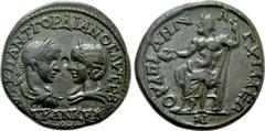 Roman Provincial Coins THRACE. Anchialus. Gordian III with Tranquillina (238-244). Ae. Obv: AVT K M ANT ΓOPΔIANOC AVΓ CEB / TPANKVΛΛEINA. Laureate, draped and cuirassed bust of Gordian and draped bust