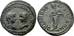 Roman Provincial Coins THRACE. Anchialus. Gordian III, with Tranquillina (238-244). Ae. Obv: AVT K M ANT ΓOPΔIANOC AVΓ CAB / TPANKVΛΛINA. Draped busts of Gordian, laureate and cuirassed, and Tranquill