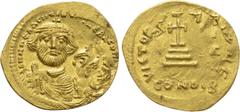 Byzantine Coins HERACLIUS with HERACLIUS CONSTANTINE (610-641). GOLD Solidus. Constantinople. Obv: δδ NN ҺЄRACLIЧS ЄT ҺЄRA CONST P P AV. Crowned and draped facing busts of Heraclius and Heraclius Cons