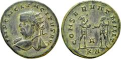 Roman Imperial Coins TACITUS (275-276). Antoninianus. Serdica. Obv: IMP C M CL TACUTVS AVG. Radiate bust left, with slight drapery. Rev: CONSERVAT MILIT / A / KA. Mars, holding spear, standing right a