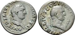 Roman Imperial Coins VITELLIUS (69). Denarius. Rome. Obv: A VITELLIVS GERMAN IMP TR P. Laureate head of Vitellius right. Rev: L VITELLIVS COS III CENSOR. Laureate head of Vitellius right; eagle-tipped