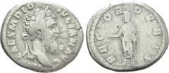 Roman Imperial Coins DIDIUS JULIANUS (193). Denarius. Rome. Obv: IMP CAES M DID IVLIAN AVG. Laureate head right. Rev: RECTOR ORBIS. Didius Julianus standing left, holding globe and volumen. RIC 3. Con