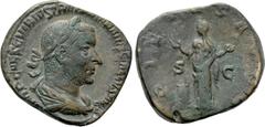 Roman Imperial Coins TREBONIANUS GALLUS (252-253). Sestertius. Rome. Obv: IMP CAES C VIBIVS TREBONIANVS GALLVS AVG. Laureate, draped and cuirassed bust right. Rev: PIETAS AVGG / S - C. Pietas standing