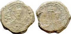 Byzantine Coins BYZANTINE SEALS. Basil II and Constantine VIII (976-1025). Obv: EMMA NOVHΛ / IC - XC. Half-length bust of Christ facing, holding book. Rev: + BASIL C COhSTAhTI[...]. Half-length figure