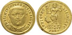 Roman Imperial Coins LICINIUS I (308-324). GOLD Aureus. Nicomedia. Obv: LICINIVS AVG OB D V FILII SVI. Facing bust of Licinius I, bare-headed, draped and cuirassed. Rev: IOVI CONS LICINI AVG / SMNΓ. J