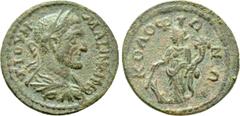 The Plankenhorn Collection of Ionian Coins IONIA. Kolophon. Maximinus Thrax (235-238). Ae. Obv: Γ IOYH MAΞIMEINOC. Laureate, draped and armoured bust right. Rev: KOΛOΦΩNIΩN. Tyche standing facing, hea