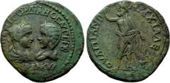 Roman Provincial Coins THRACE. Anchialus. Gordian III with Tranquillina (238-244). Ae. Obv: AVT K M ANT ΓOPΔIANOC AVΓ CЄB / TPANKVΛΛINA. Draped busts of Gordian, laureate and cuirassed, and Tranquilli