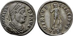 Roman Imperial Coins VALENS (364-378). Light Miliarense. Thessalonica. Obv: DN VALENS PF AVG. Diademed, draped and cuirassed bust right. Rev: VIRTVS EXERCITVS / TES. Emperor standing facing, head righ