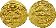 Medieval Coins ISLAMIC. Fatimid. Al-Zahir (AH 411-427 / 1021-1036 AD). ¼ Dinar. Siqilliya. Obv: Arabic legend. Rev: Arabic legend. Album 715. Condition: Extremely fine. Weight: 0.99 g. Diameter: 13 mm