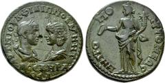 Roman Provincial Coins MOESIA INFERIOR. Tomis. Philip I the Arab with Otacilia Severa (244-249). Ae. Obv: AVT M IOVΛ ΦIΛIΠΠOC AVΓ M / ωTAK CEBHPA CEB. Draped busts of Philip, laureate and cuirassed, a