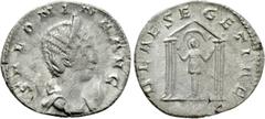 Roman Imperial Coins SALONINA (Augusta, 254-268). Antoninianus. Colonia Agrippinensis. Obv: SALONINA AVG. Draped bust right, wearing stephane and set upon crescent. Rev: DEAE SEGETIAE. Segetia, orans,