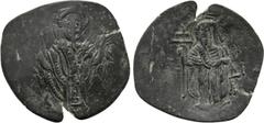Byzantine Coins LATIN EMPIRE (1204-1261). Trachy. Constantinople. Large module. Obv: Half-length figure of St. Nicholas facing, orans. Rev: St. John the Baptist standing facing, holding short patriarc