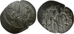 Byzantine Coins MICHAEL VIII PALAEOLOGUS (1261-1282). Trachy. Thessalonica. Obv: Large lis. Rev: Michael standing facing, holding long cross and akakia; lis to left. Sear 2309. Condition: Extremely fi