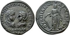 Roman Provincial Coins THRACE. Anchialus. Gordian III with Tranquillina (238-244). Ae. Obv: AVT K M ANT ΓOPΔIANOC AVΓ CAB / TPANKVΛΛINA. Draped busts of Gordian, laureate and cuirassed, and Tranquilli