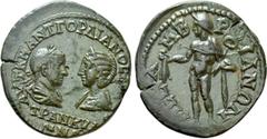 Roman Provincial Coins THRACE. Mesambria. Gordian III with Tranquillina. (238-244). Ae. Obv: AVT K M ANT ΓOPDIANOC AVΓ CEB / TPANKVΛΛINA. Laureate, draped and cuirassed bust of Gordian and draped bust