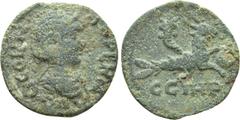 Roman Provincial Coins MYSIA. Parium. Cornelia Supera (Augusta, 253). Ae. Obv: G CORN SVPERA AVG. Diademed and draped bust right. Rev: C G I H P. Capricorn right, holding globe; cornucopia above. SNG 