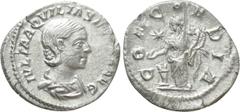 Roman Imperial Coins AQUILIA SEVERA (Augusta, 220-221 & 221-222). Denarius. Rome. Obv: IVLIA AQVILIA SEVERA AVG. Draped bust right. Rev: CONCORDIA. Concordia standing left, holding double cornucopia a
